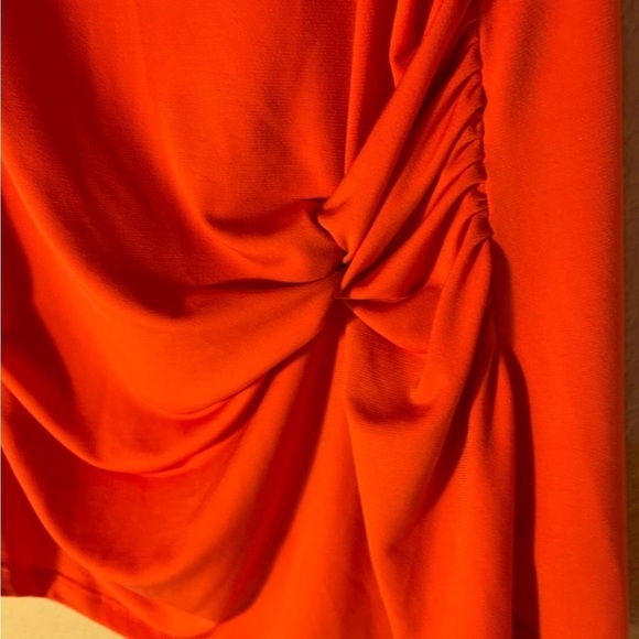 KENNETH Cole Bold Orange Faux Wrap Tank Top Medium Stretchy Flattering Travel - Picture 5 of 12